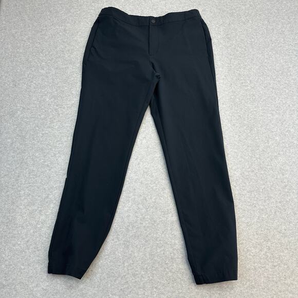 Banana Republic Motion Tech Hybrid Performance Pants Mens 34 Black Elastic Waist - Picture 2 of 13